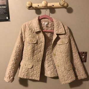 Loft cream quilted button up jacket